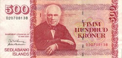 500 krónur korona 2001. mai 22. Izland Gyönyörű