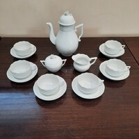 Fehér Herendi porcelán teáskészlet, teás készlet