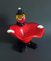 Muranói bohóc, üveg hamutál, hamus, tálka, apróságtartó, bonbonier (1970-es évek), Murano glass