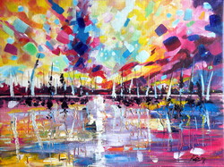 Colors of port /Balaton/- acrylic painting / A kikötő színei /Balaton/- akril festmény