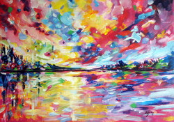 The colors of the sunset- acrylic painting / A naplemente színei - akril festmény