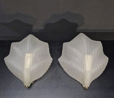 Réz üveg hollywood regency stílusú falikar pár