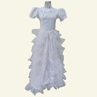 Rövid ujjú cipzáras esküvői ruha XS