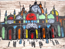 Italian ceramic, Venice Doge's Palace, enamel effect bowl (not small!)