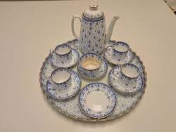 Antik angol Copeland Fleur de lys fajansz mini teáskészlet