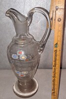 Huta üveg kiöntő (karaffa), poharak, kalamáris