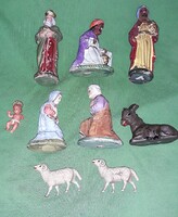 Antik papírmasé és bakelit BETLEHEM figurák Három Királyok Szentcsalád állatok egybe a képek szerint