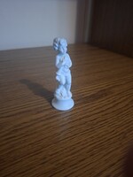 Capodimonte biszkvit, (bisquit) porcelán fiú kürttel. 11,5 cm. Hibátlan. Jelzett