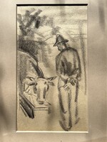 Bartha László (1902-1998): Itatás