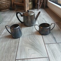 Pompás régi ezüstözött art deco kávés/teás szett