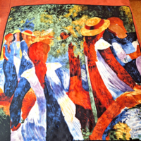 Selyem kendő August Macke Lányok a fak alatt festmèny kendő ( 1914) ( nagy)