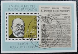 NDb67p / NDK 1982 Tuberkulózis - Robert Koch blokk pecsételt