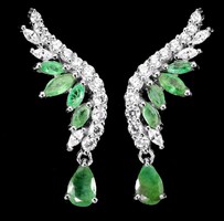 Genuine emerald 925 silver earrings