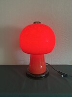 Space age Karin Korn gomba alakú piros üveg lámpa VEB Görlitz (E0013)