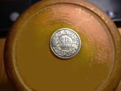 Helvetia ezüst  1/2 Frank  1881B  Nagyon ritka, Kopott