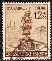 Dr886p / Deutsches Reich 1944 Fulda 1200 éves bélyeg pecsételt