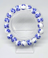 Időtlen Klasszikus – Kék-fehér Porcelán Gyöngy Karkötő 349