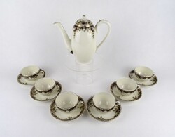 1X596 Vajszínű, 6 személyes, Sissy mintás Zsolnay porcelán kávéskészlet