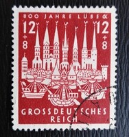 Dr862p / Deutsches Reich 1943 Lübeck bélyeg pecsételt