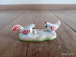 Antik Herendi porcelán mini tyúkudvar