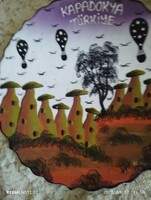 Török kerámia tányér fali dísz kézi festés