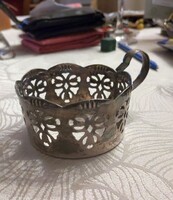 Art Nouveau pierced metal cup holder.