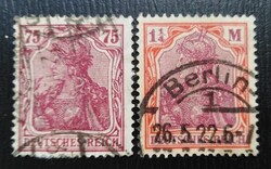 Dr197-8p / Deutsches Reich 1922 Németország bélyegsor pecsételt