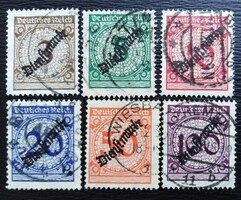 Drd99-104p / Deutsches Reich 1923 Postaszolgálat bélyegsor pecsételt