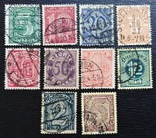 Drd23-33p / Deutsches Reich 1920 Postaszolgálat bélyegsor pecsételt