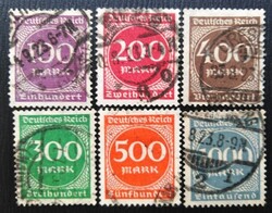 Dr268-73p / Deutsches Reich 1923 Forgalmi bélyegsor ( új címletek ) pecsételt