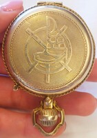 Antique Silver Eucharist / Holy Communion Container with Christ Monogram and Symbols of the Last Supper!!!