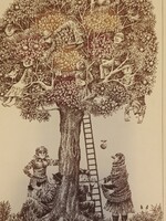 Molnár Gabriella rézkarc Szüret