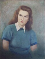 0C198 Berecz jelzéssel : Fiatal női portré 1949