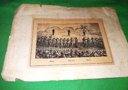 Antik 19.sz. rézkarc könyv litográfia : MEHIJA  MIRAMON és I.MIKSA császár kivégzése a képek szerint