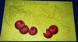 1969.Magyar Édesipar Vállalat Konyakos meggy bonbon papír doboz 18 X 11 X 4 cm képek szerint