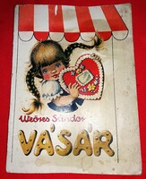 1970-s évek Weöres Sándor - Füzesi Zsuzsa rajzaival: Vásár verses mesés képes könyv képek szerint