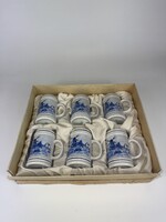 Hollóházi porcelán mini söröskorsó készlet
