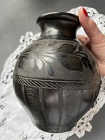 Nádudvari fekete kerámia váza - K.Nagy József, Nádudvar