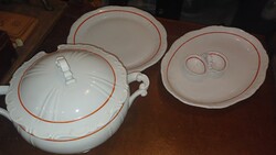 Zsolnay Dinnerware Set Parts: Soup Bowl, Roasting, Pastry, Salt Shaker