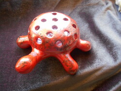 Retro Tófej  kerámia teknős ikebana vagy irószertart