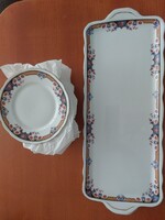 Zsolnai  jelzett szendvicses, süteményes porcelán készlet