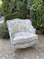 Francia barokk fotel, vintage felújított