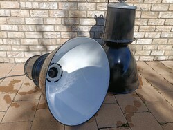 35 x Ipari loft csarnok lámpa világítás cseh MID century retro zománcozott