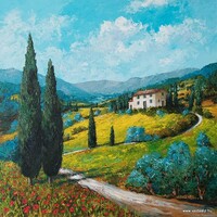 Toszkán utakon -  festmény