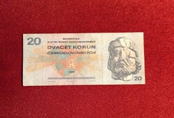Csehszlovákia 20 Korona Bankjegy