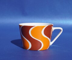 Nagyon ritka mintás Hollóházi porcelán mokkás csésze '60-as '70-es évek geometriai dekor