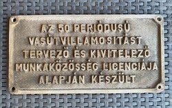 MÁV V43-as mozdony tábla - Az 50 periodusú...