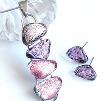 Rózsafény kavicsok NEMESACÉL ékszerszett.