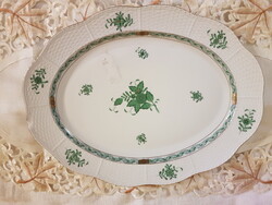 HEREND - zöld apponyi -mintás (39x29 cm )- tálaló-   ÚJ--KIS-  hibával  könnyen javítjató -jelzett--