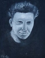 XX. century Hungarian painter Gyémánt László: Face in the Night